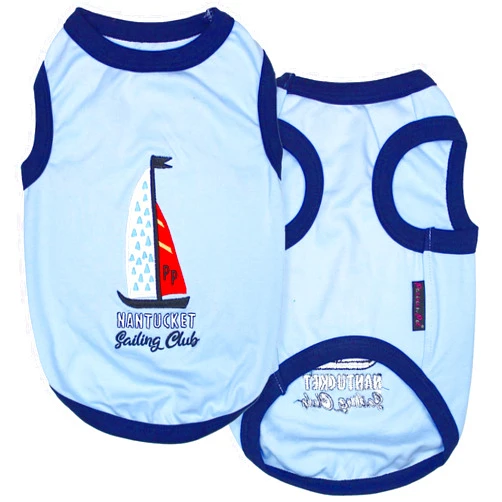 Parisian Pet Sailing Club Dog Cat Clothes Tee Shirts Dog T-Shirt, XL