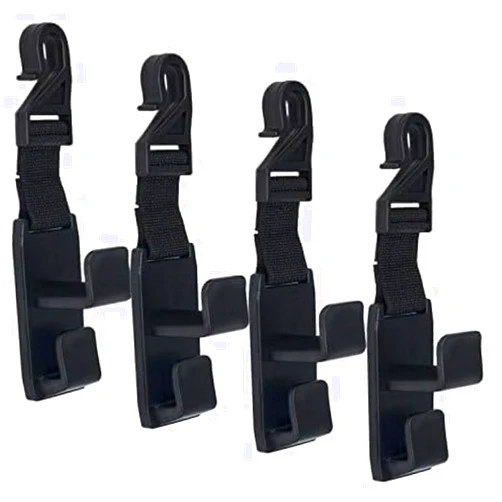 Lukling 4 Pack Car Seat Headrest Hooks Strong and Durable Backseat Headrest Hanger Storage for Handbags, Purses, Coats, and Grocery Bags, Universal Vehicle Car Seat Back Headrest Bottle Holder