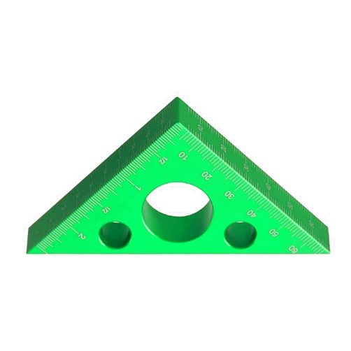 KobeIeen 45 Degree AluminumAlloy Angled Ruler, Metricand InchScale Rafters Layouts Carpenter Square Triangle Ruler Woodworking