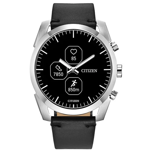 Citizen CZ Smartwatch with YouQ wellness app featuring IBM Watson® AI and NASA research, black and white customizable display, Bluetooth, HR, Activity Tracker, 18-day battery life, iPhone® and Android™ Compatible