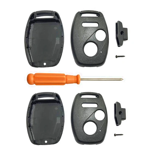 Grakest 2PCS Keyless Entry Key Fob Case Cover fit for Honda 2003-2012 CR-V 2005 2006 Pilot Civic Accord Hybrid EX EX SE CR-V 2007-2011 Odyssey Ridgeline 2009-2015 Element Key Fob Shell (Pack 2)