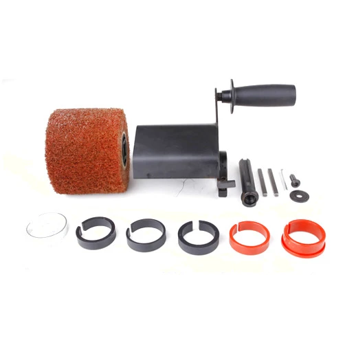 Aidelife Synthetic Fibre Abrasive Brush Drum for Grinding Machine Renovator,for Flat Metal and Wood Surfaces and for Satin Finishing of Unpainted Metals Ø120x100, Wire Drawing Machine Attachment