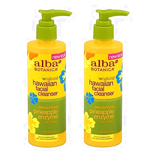 Alba Botanica Hawaiian Enzyme Face Cleanser, Pineapple, 8 oz (2pack)