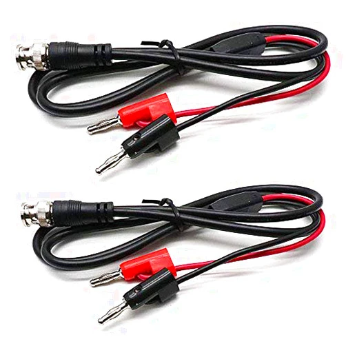 Dahszhi 3.3Ft BNC Male to Dual Banana Plug Test Lead Coaxial Cable for Oscilloscope - 2pcs