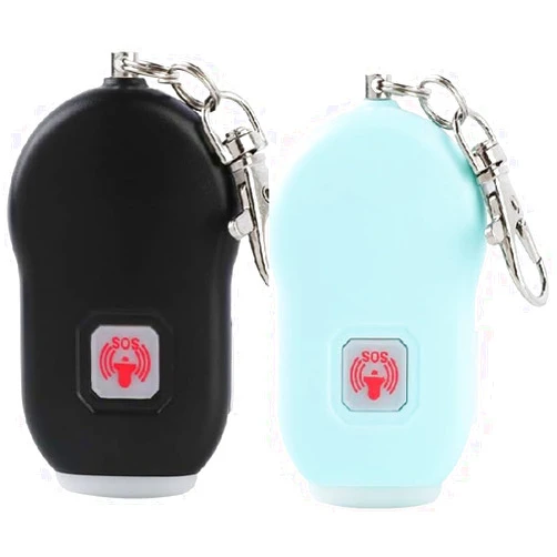 TCDSTAR 2024 130db self defense Emergency sos safety personal rechargeable 2 pack alarm keychain for kids women elderly with led light(black blue)