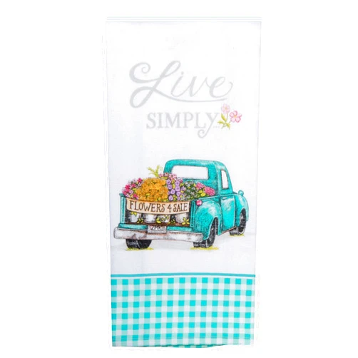 Kay Dee Designs Live Simply Truck Dual Purpose Dish Towel, 16 x 26, Various