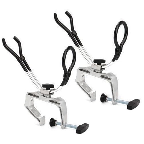 Bekith 2 Pack Fishing Rod Holder, Boat Fishing Rods Holder with Large Clamp Opening 360 Degree Adjustable, Aluminum Alloy Fishing Rod Racks for Kayak