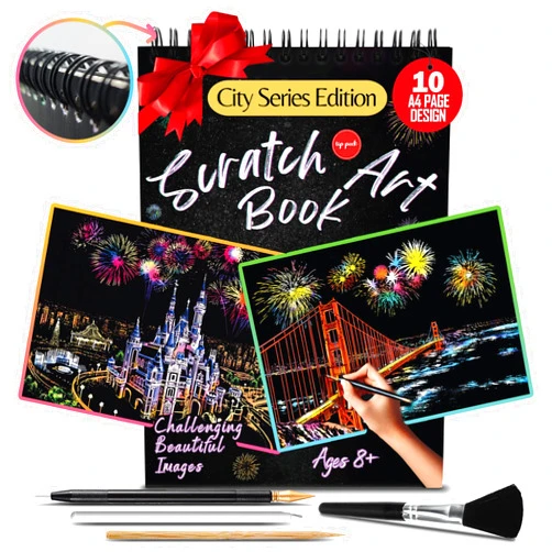 Tip perk Scratch Art Book for Adults - Colorful City Series Scratch Art | Scratch Painting Foil Art for Adults | Scratch and Sketch City Series Books | Foil Engraving Scratch Art Adult (City Series)
