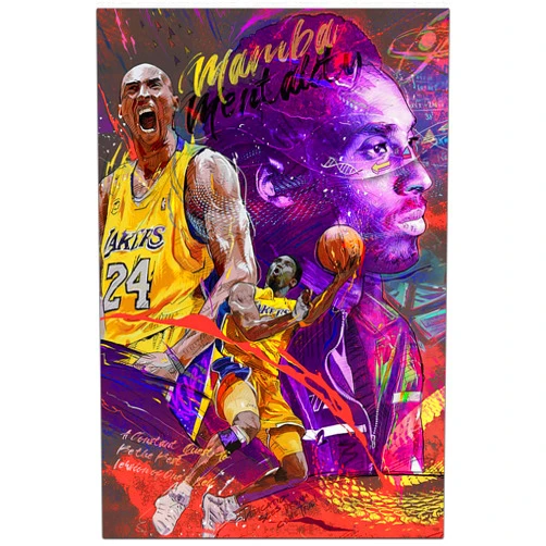 bzcpc Basketball Stars Kobe Poster Canvas Art Bedroom Wall Decor Kids Room Decor Inspirational Gift (Kobe Bryant, 12×18in（30×45cm)