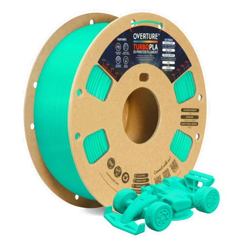 OVERTURE Turbo PLA Filament 1.75mm Rapid PLA Filament High Speed 600mm/s, 1KG Cardboard Spool (2.2lbs), Dimensional Accuracy +/- 0.02mm, Fit Most FDM Printer(Green)