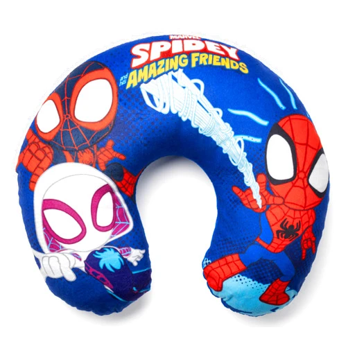 Jay Franco Marvel Spidey and His Amazing Friends Kids Travel Neck Pillow - Soft Polyester Support for Car, Airplane & Road Trips - Comfortable Child Neck Support for Ages 3-10