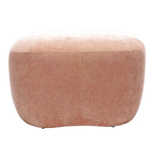 SAFAVIEH Home Collection Regut Peach Linen Ottoman (Fully Assembled)