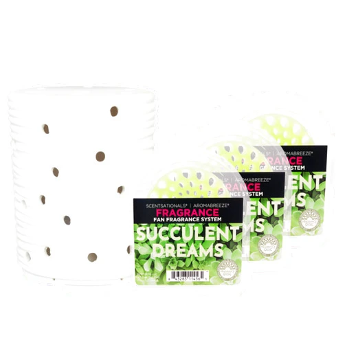 Scentsationals Aromabreeze Air Freshener System with 3 Succulent Dreams Wax Fragrance disks – Long Lasting No Heat (Style: Lilian)