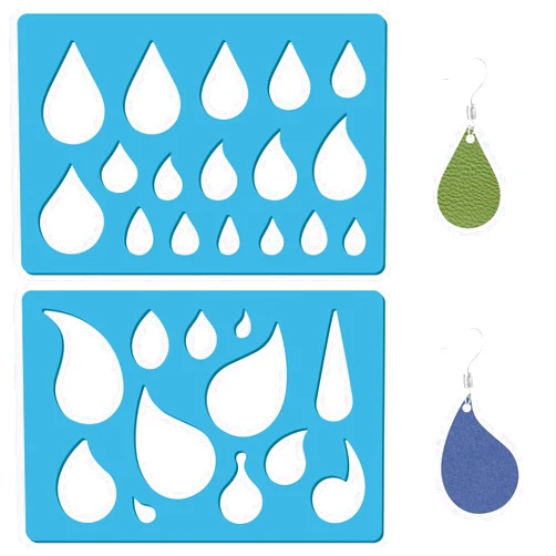 GORGECRAFT ORGECRAFT 2 Styles Teardrop Earring Making Template Reusable Diamond Jewelry Shape Templates Geometric Stencils Leather Earring Acrylic Cutting Cutouts Stencil for Bracelet Earrings DIY Craft Making