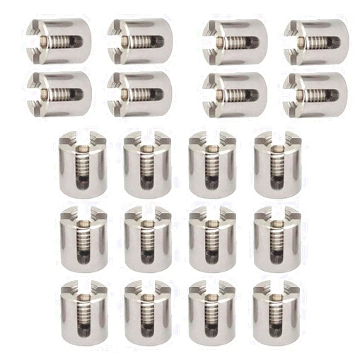 Qywwss 20Pcs 316 Stainless Steel Cross Cable Clamp Wire Rope Cross Clamp 1/8