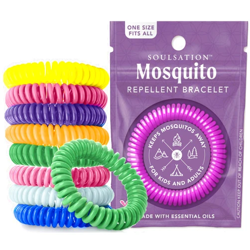 SoulSation 25 Pack Mosquito Repellent Bracelets, DEET-Free for Kids & Adults, Individually Wrapped Bands