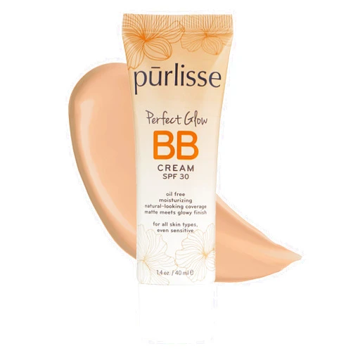 pūrlisse Perfect Glow BB Cream SPF 30: Clean & Cruelty-Free, Medium Flawless Coverage, Hydrates with Jasmine | Medium Warm 1.4oz