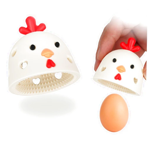 Enwokran Egg Brush,Egg Cleaner for Fresh Eggs, Silicone Multifunctional Vegetable/Egg Scrubber Egg Washer,Reusable Cleaning Tools for Egg Washer (White 1pack)