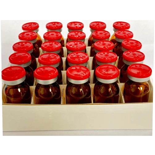 25-10ml Empty Sealed Sterile Vials RS JL 10ml Molded Sterile Amber Vials with Red Flip Off Seals and Durable Glass
