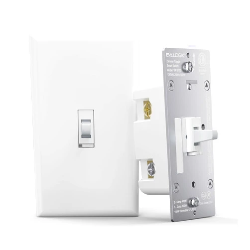 Eva Logik Smart Toggle Light Switch, Single Pole & 3 Way, Dimmer, Aluminium Plate, 2.4G WiFi Dimmer Light Switch, Needs Neutral Wire, Works with Alexa/Google Home, No Hub Required, ETL and FCC Listed