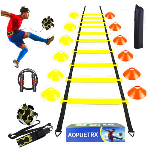AOPUETRX 20FT Agility Soccer Ladder Cones for Training Equipment As Gifts for Boys