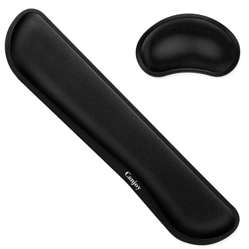 Canjoy Keyboard Wrist Rest Pad, Ergonomic Wrist Rest Cushion Support Pad, Easy Typing Pain Relief for Computer, Laptop Cushion with Anti-Skid Rubber Base, Pain Relief Mouse Hand Rest