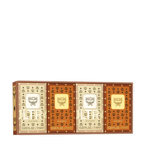 MCM Eau de Parfum Mini Compact 4 Piece Gift Set - 2 x Mini Spray 0.23 Fl. Oz. and 2 x ULTRA Mini Spray 0.23 Fl. Oz