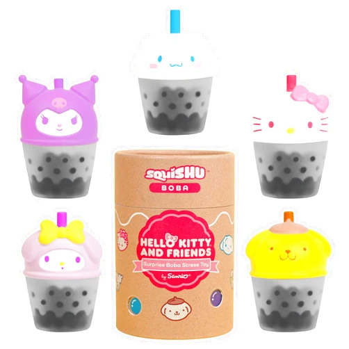 Hamee Sanrio Hello Kitty and Friends [Surprise Blind Capsule] [Boba Series] Cute Squishy Figurine [Birthday Gift Bags, Party Favors, Gift Basket Filler] - 1 Pc.