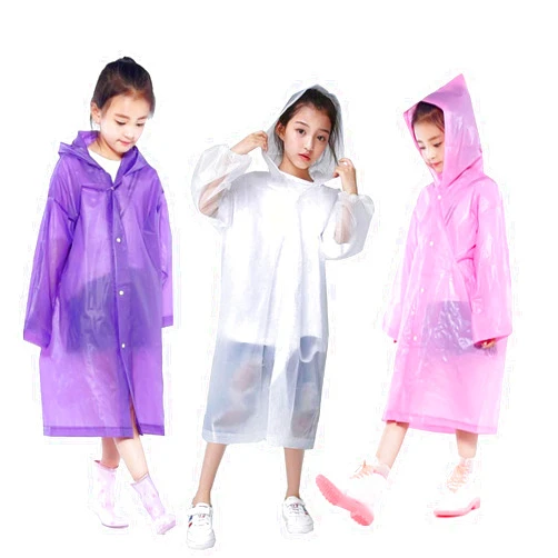 Nyicey Kids Rain Ponchos, 3 Packs Portable Reusable Emergency Raincoats for Camping Hiking Traveling