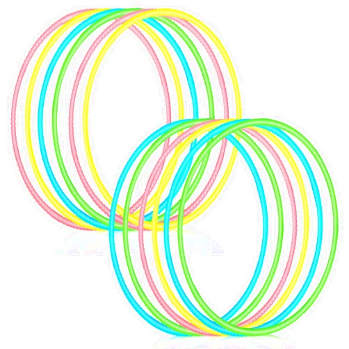 Sratte 12 Pcs Toy Hoop for Kid - Detachable & Adjustable Colored Hoop Exercise Ring Plastic Circle for Kid, Teen, Gymnastics, Dog Agility Equipment, Require Self Assembly (Fresh Color, 32 Inch)