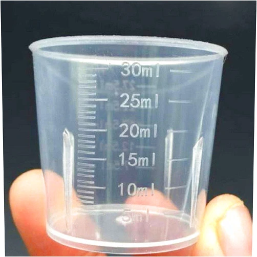 KeCool 30ml Plastic Liquid Measuring Cups - Mini Clear Kitchen Medicine Cups Transparent Labs Graduated Beakers Baking Cooking Home Lab Measure Tool (10 Packs,1oz,Transparent)