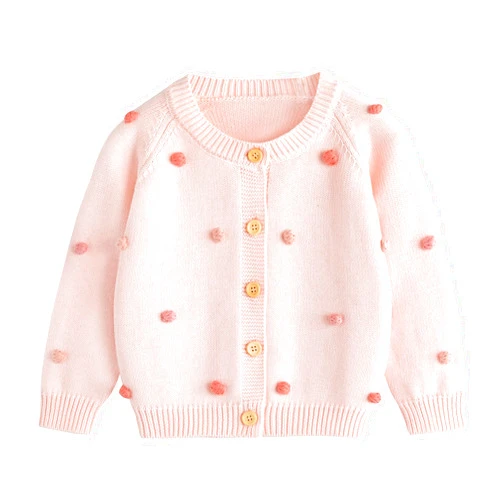 Simplee kids Baby Sweater Cardigan Jacquard Cable-Knit Spring Coat Long Sleeve Cardigan for Baby Girl