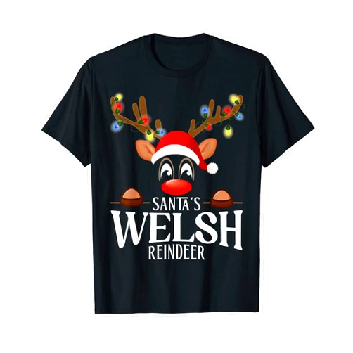99 Gifts X-Mas Reindeer Family Christmas Pajamas Santa's Welsh Reindeer Funny XMas Matching PJS T-Shirt