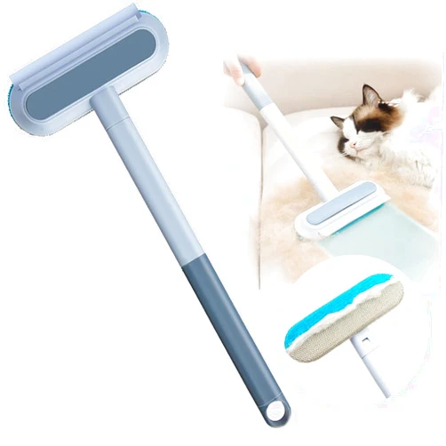 Lilacous Pet Hair Remover, 4 in1 Cat and Dog Hair Remover for Deep Cleaning with Long Handle, 17-Inch, Pet Hair Removal Tool Fur Rake Brush for Carpet, Car Mat, Couch, Pet Bed, Furniture, Window