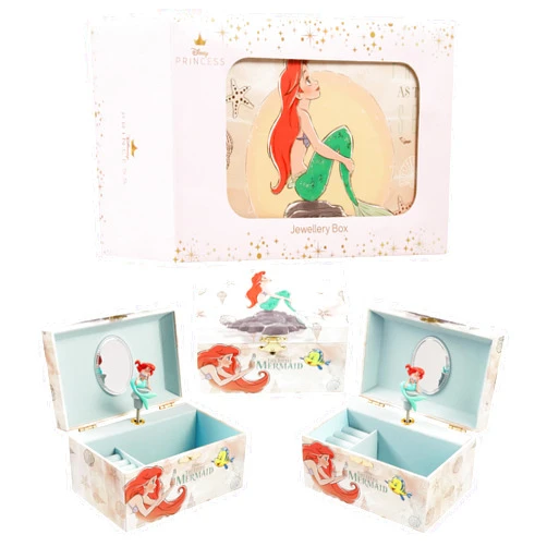 Disney Encanto Musical Jewellery Box for Girls Princess Frozen Storage Box with Spinning Mirabel The Little Mermaid Ariel Elsa Music Box, Gifts for Girls