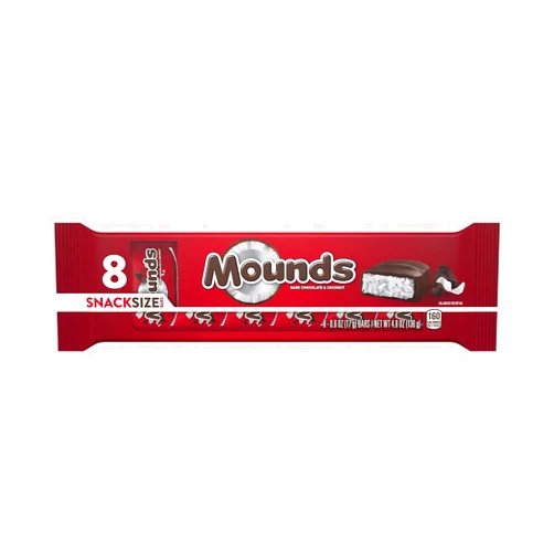 MOUNDS Dark Chocolate and Coconut Snack Size, Candy Bars, 0.6 oz (8 Count)