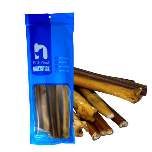 Elite Woof 12 Inch Bully Sticks All-Natural 100% Beef, Organic, Grain-Free, Durable and Long-Lasting Chews for Medium & Large Dogs High Protein Supports Dental Health Pet Food(12 Inch, 6 Pack)