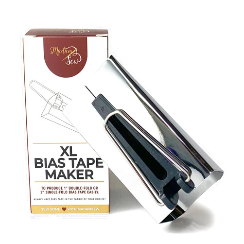 Madam Sew XL Bias Tape Maker, 50mm Single and Double Fold Bias Tape Binding Tool for Quilting Makes Coordinating Quilt Seam Binding – Transform Any Fabric into Quilt Binding Bias Tape for Sewing