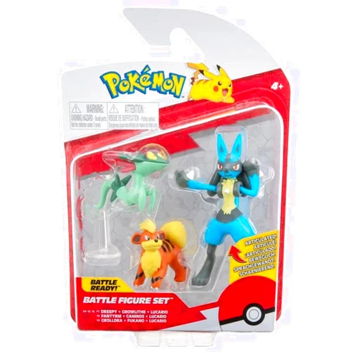 Pokemon Pokémon Battle Figure Set - Comes with Growlithe, Dreepy and Lucario