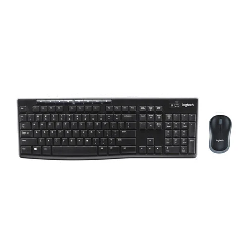 Logitech MK270 Wireless Keyboard And Mouse Combo For Windows, 2.4 GHz Wireless, Compact Mouse, 8 Multimedia And Shortcut Keys, For PC, Laptop - Black