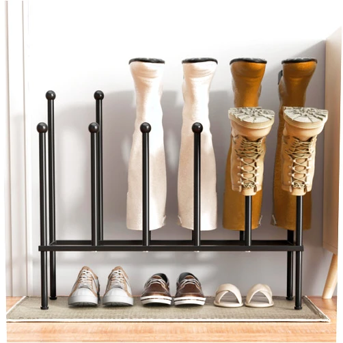 pickpiff Free Standing Shoe Racks - Black Metal Boot Rack, Shoe Organizer for Dorm Room, Closet, Entryway, Bedroom, Patio Outdoor, Hallway, Black Shoe Rack Organizer, Shoe Storage Fit for 6 Pairs