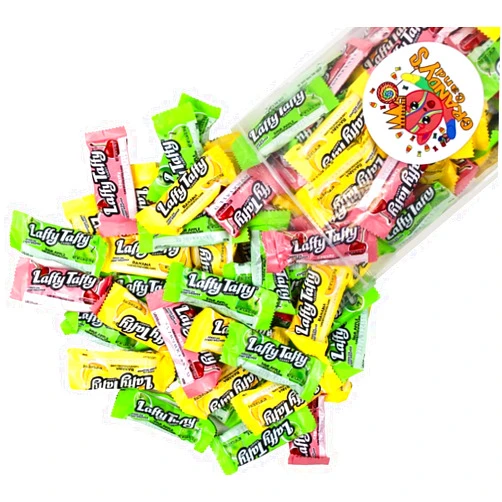 Grandys Candys Laffy Taffy -Individually Wrapped Mini Bars- Bursting with Chewy, Stretchy, Tangy Fruit Flavor and Fun on Every Wrapper- Bulk Sizes (Assorted, 1 Pound)
