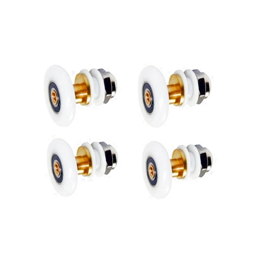 GDQLCNXB Shower Door Rollers, Roller Diameter 25mm,The Bathroom Glass Sliding Door Pulleys/Runners/Wheels,Ultra-Quiet Shower Glass Door Rollers Replacement,4Pcs