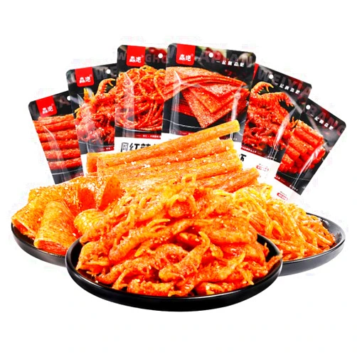 Wa sai luo Spicy Strip Small Gluten ，Handmade Spicy Strips,Sweet Spicy Flavor ，Chinese Spicy Snack ，Traditional Gluten，Hunan spicy noodles,Latiao (Spicy Spicy Stick,5 bag)