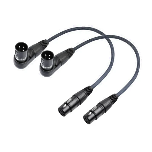 Devinal Right Angle XLR Cable, Adjustable-Angle Male XLR to Straight Female XLR Microphone Mic Cable Cord, 90 Degree XLR Male to Straight XLR Adapter for Sound Devices Mixer Recorder, Black