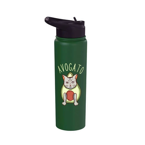 Lustige Avocado Früchte Liebhaber Avogato Grumpy Cat Avocado Kitten Guacamole Fruit Stainless Steel Insulated Water Bottle