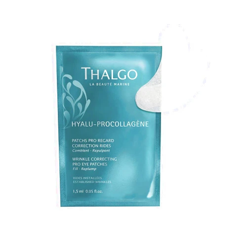 THALGO Marine Skincare, Wrinkle Correcting Pro Eye Patches, Hyaluronic Acids and Marine Pro-Collagen Eye Contour Patches, 8 Count (Pack of 1)
