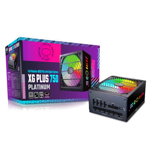 Cooler Master XG750 Plus Platinum ARGB Fully Modular, 750W,Built-in Information Display Panel, ARGB 135mm Silent Fan, Intel ATX 12V Ver 2.53, 100% Japanese Capacitors (MPG-7501-AFBAP-XUS)