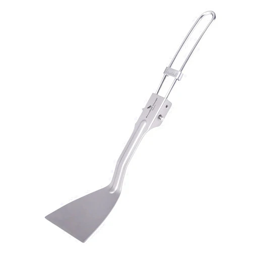 Boundless Voyage Titanium Mini Wok Spatula with Folding Handle Kitchenware 6.89inch for Camping Hiking Picnic A-Ti1076T