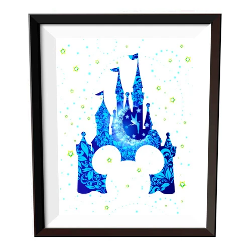 Uhomate Tinkerbell Peter Pan Princess Cinderella Castle Home Canvas Prints Wall Art Inspirational Quotes Wall Decor Living Room Bedroom Bathroom Artwork C092 (8X10)